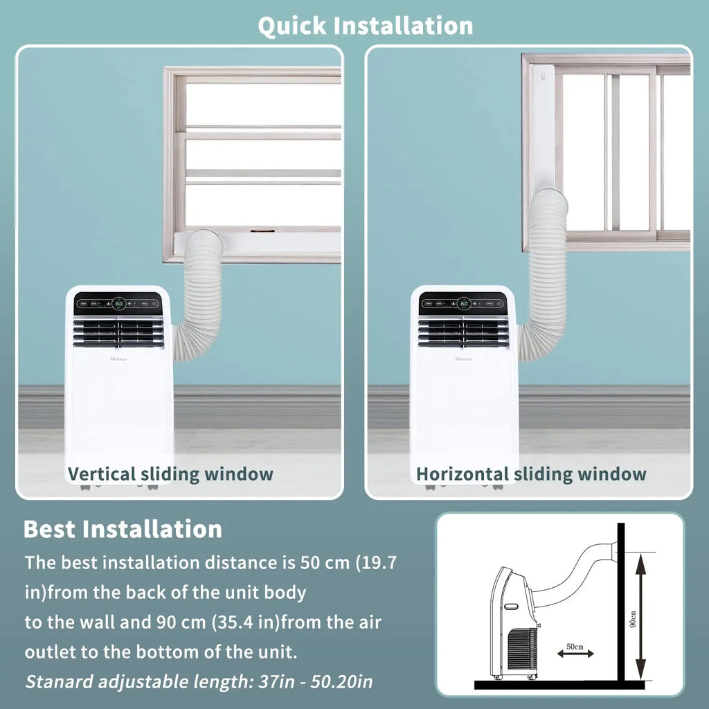 Shinco 8,000 BTU Portable Air Conditioner — 3-in-1 Cool, Dehumidifier & Fan for Rooms up to 350 sq ft