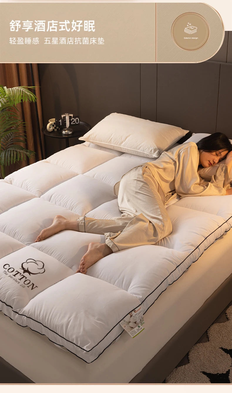 Hotel-Grade Thickened Mattress Topper – Soft Cushion for Single & Double Beds, Dorm & Home