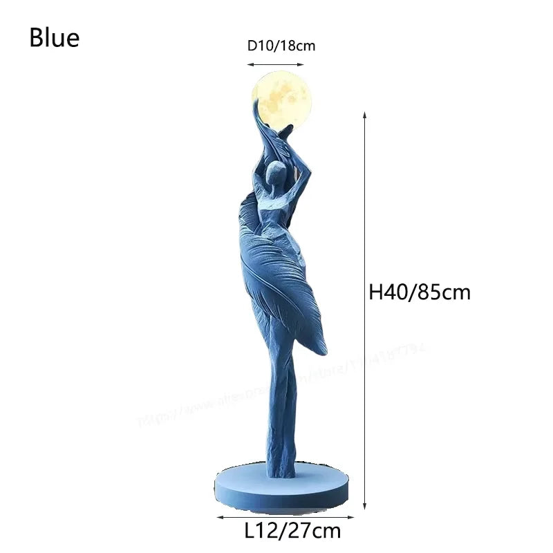 Sculptural Resin Lamp – 85 cm LED Accent