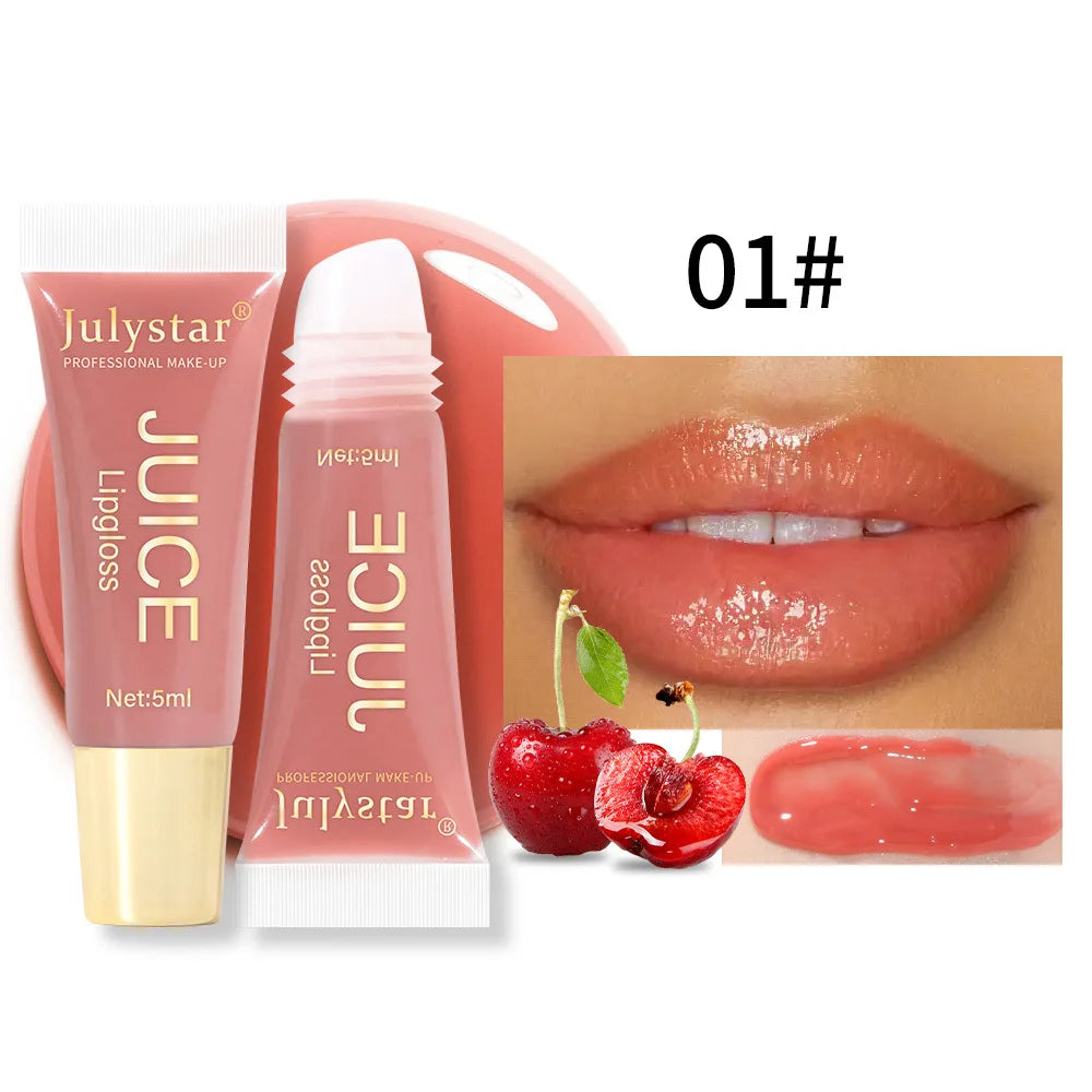 6 colors Lip Gloss Long lasting Moisturizing Mirror Lip Oil, Fruit Flavor, Pudding Lip Moisturizing, Water Radiant Lip Honey