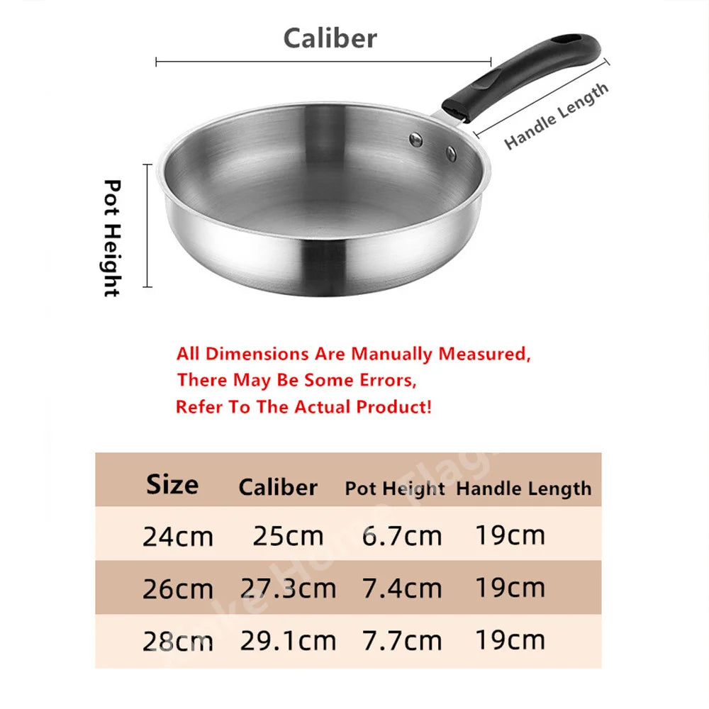 Stainless Steel Wok – Uncoated 24cm & 26cm Frying Pan