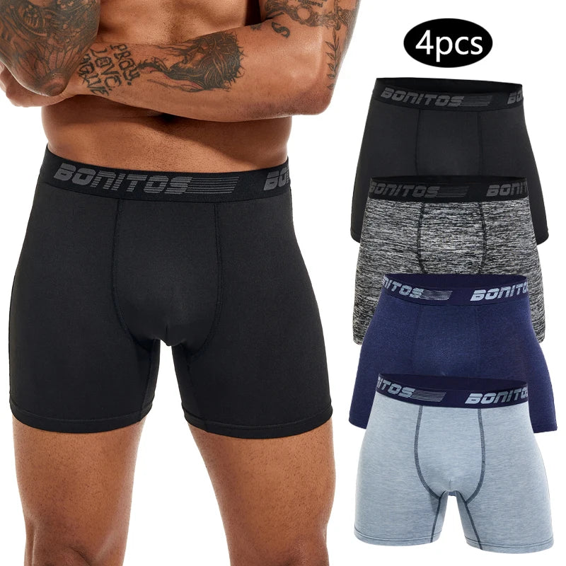 Men's Stretch Boxer Briefs, 4-Pack
