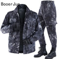 Men's Python Pattern Tactical Tracksuit – Wear-Resistant Designer Outdoor Suit (M–4XL)