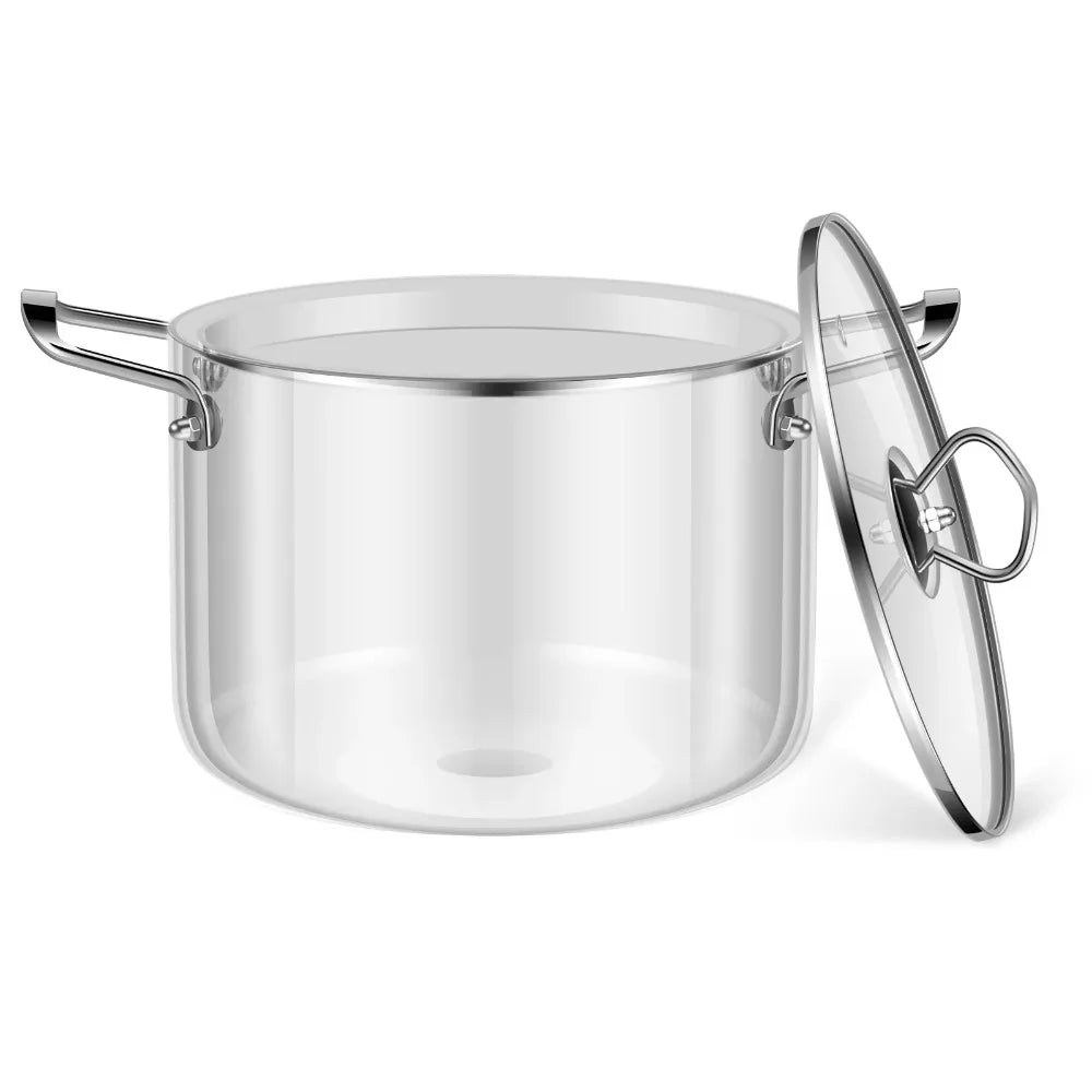 Glass Soup Pot with Lid & Double Handles – 3.5L