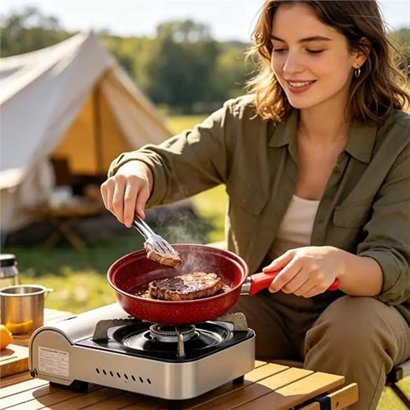 13-Piece Nonstick Cookware Set – Red Pots, Pan & Utensils