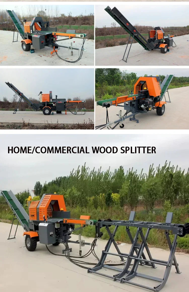 2-in-1 Hydraulic Log Splitter & Firewood Processor – 13.5HP Gas, 5m³/H for Home & Commercial