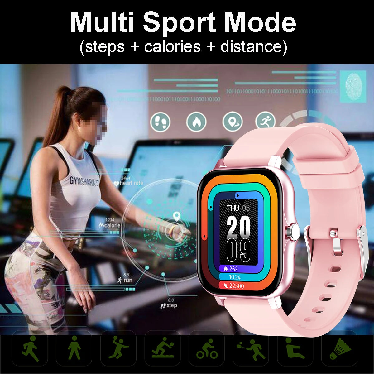 1.83" Waterproof Smart Watch – Answer Calls Sleep Monitoring Sports Pedometer for iPhone & Android