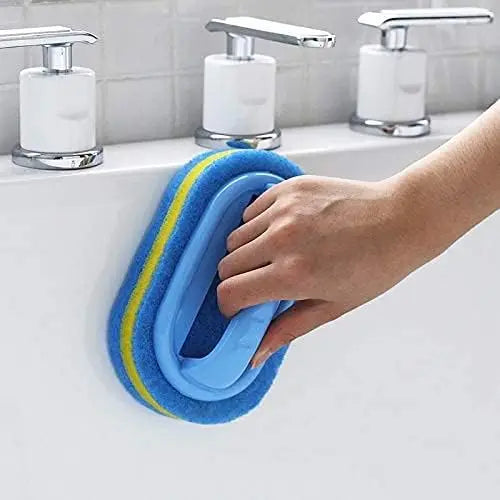 All-Purpose Cleaning Brush with Ergonomic Handle — Bathroom, Kitchen & Toilet Scrubber