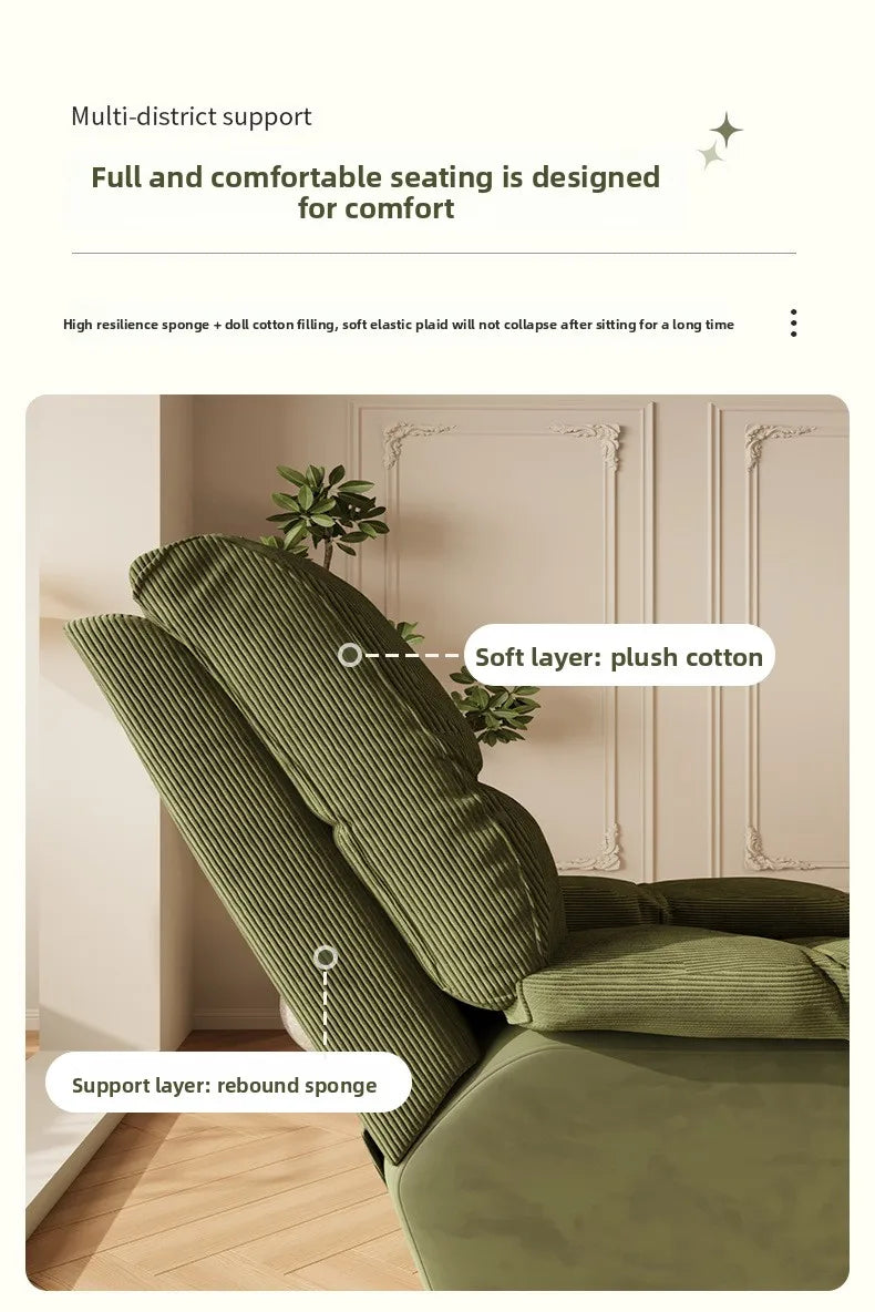 Five-Position Fabric Lounge Chair with Padded Arms