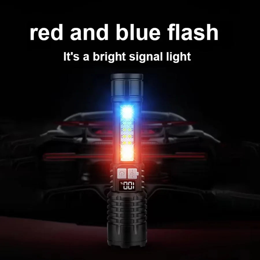 100000LM Super Bright Rechargeable LED Flashlight – Long Range Waterproof Camping Torch