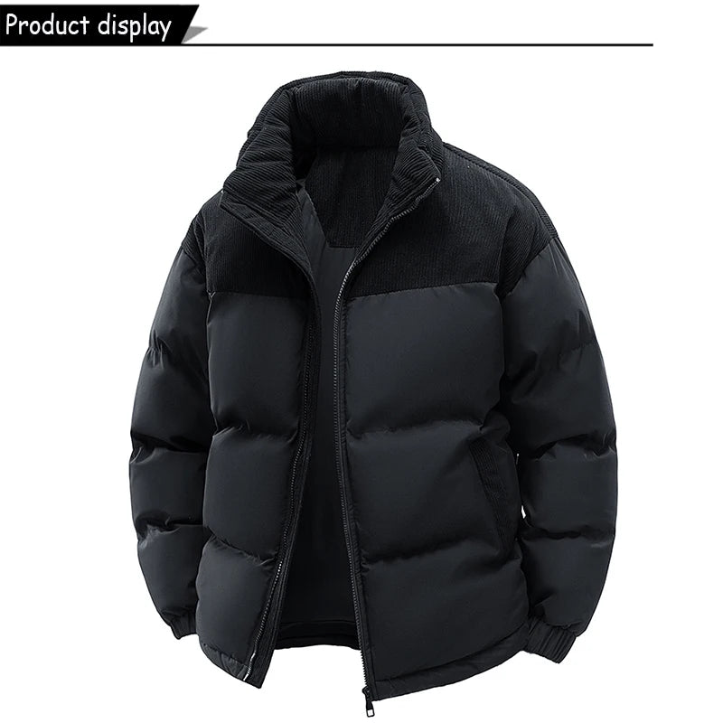 Men's Removable Hooded Windbreaker Parka Jacket – Warm Casual Outerwear for Autumn & Winter