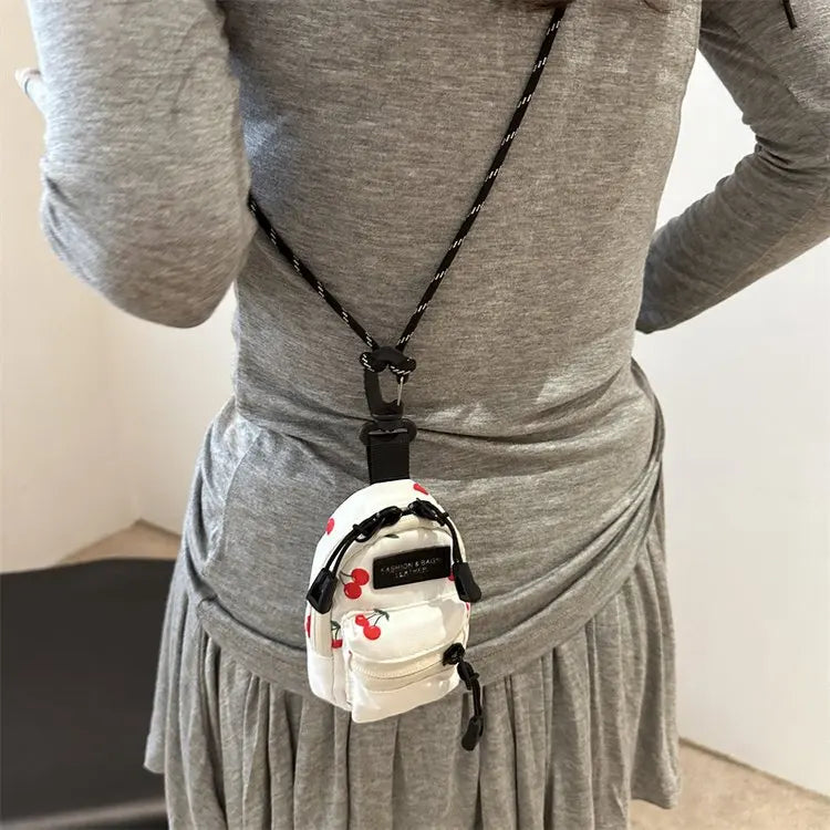 Women Small Bag Mini Lipstick Headphones Trendy Fashionable Pendant Bag Simple Niche Design Fabric Single-shoulder Crossbody Bag