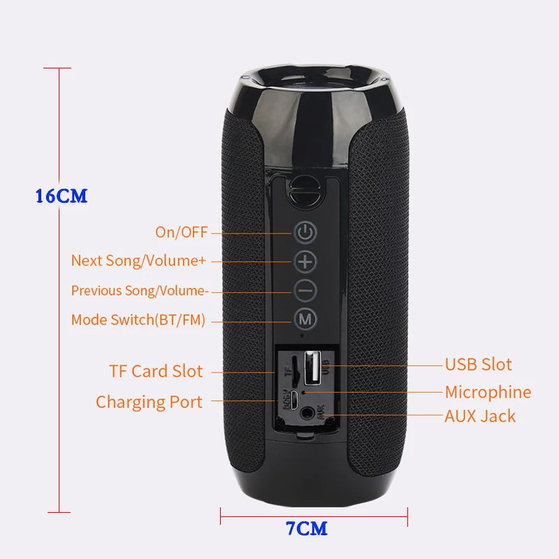 Wireless Portable Bluetooth Speaker — 360° Sound, Waterproof & Long Battery Life
