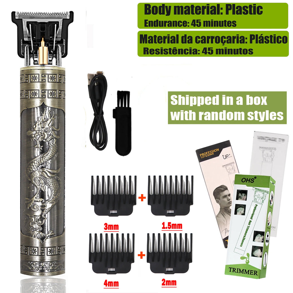 OHS T9 Hair Clipper – Titanium Blade, 0mm Barber Shaver, Beard & Body Trimmer