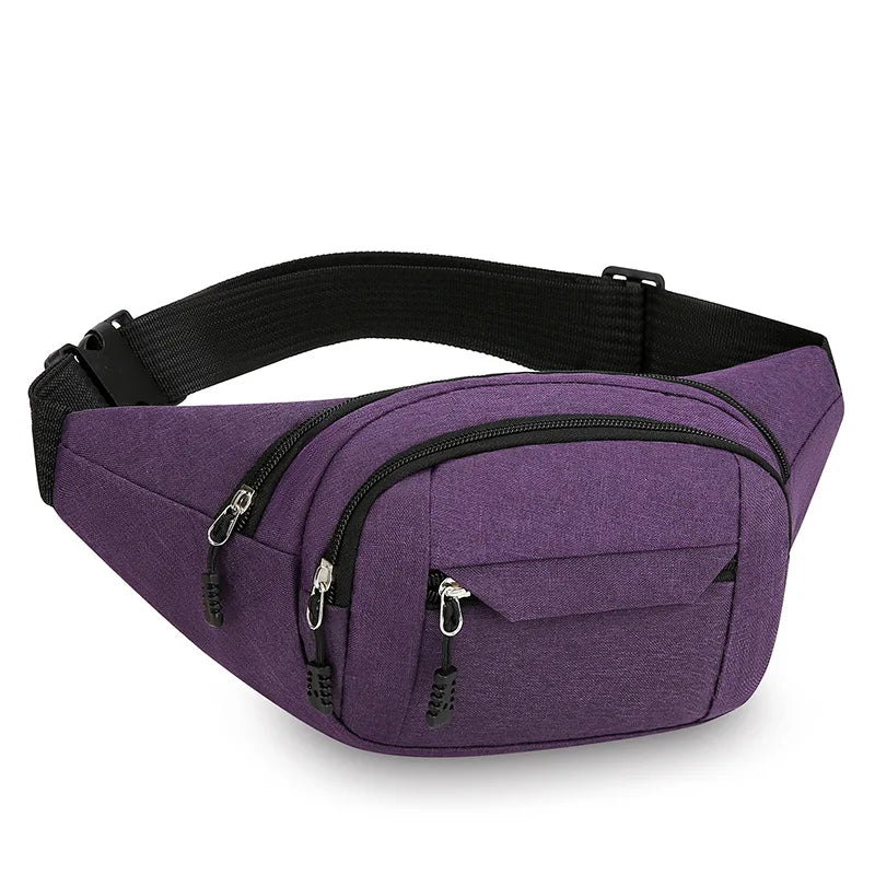 Adjustable Multi-Pocket Waist Bag – Commuter Shoulder Strap Travel Bag for Outdoor Sports