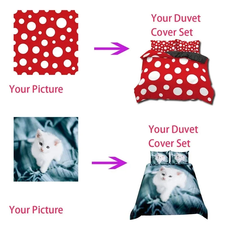 Couples Bedding Set – 3-Piece Letter Print Duvet Cover, Queen & King, Lovers & Spouses