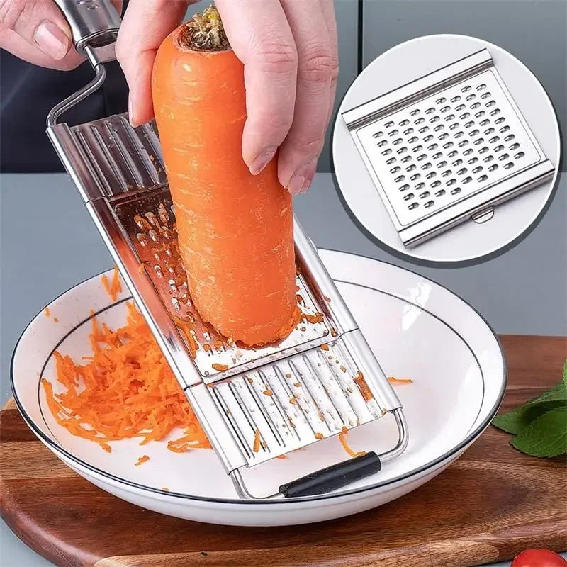 Manual Vegetable Slicer & Grater with Interchangeable Blades