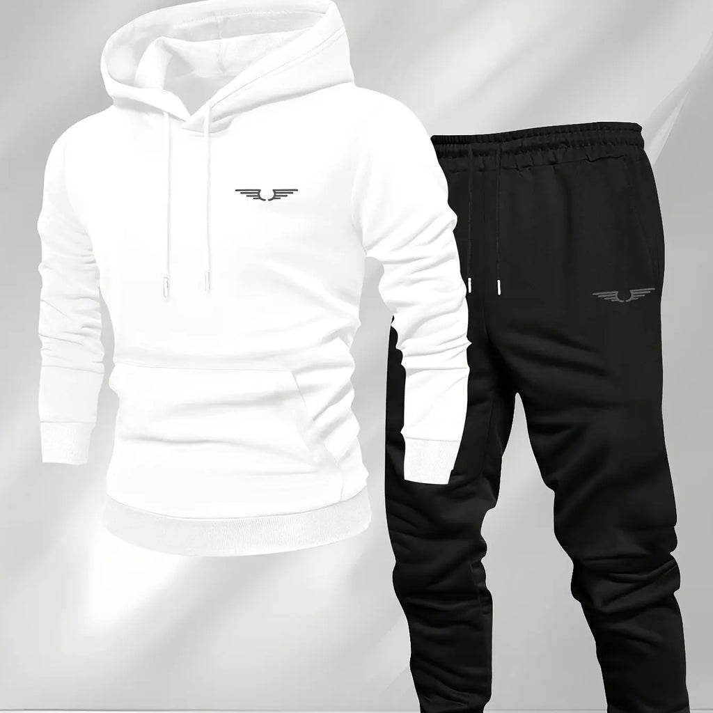 Men's American Streetwear Hooded Sweatshirt – Color Block Long Sleeve Casual Top