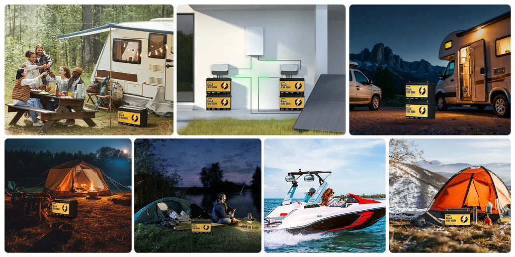 RVPOZWER 12V 100Ah LiFePO4 Lithium Battery — 1280Wh, 100A BMS, 6000+ Cycles, Solar & RV Power