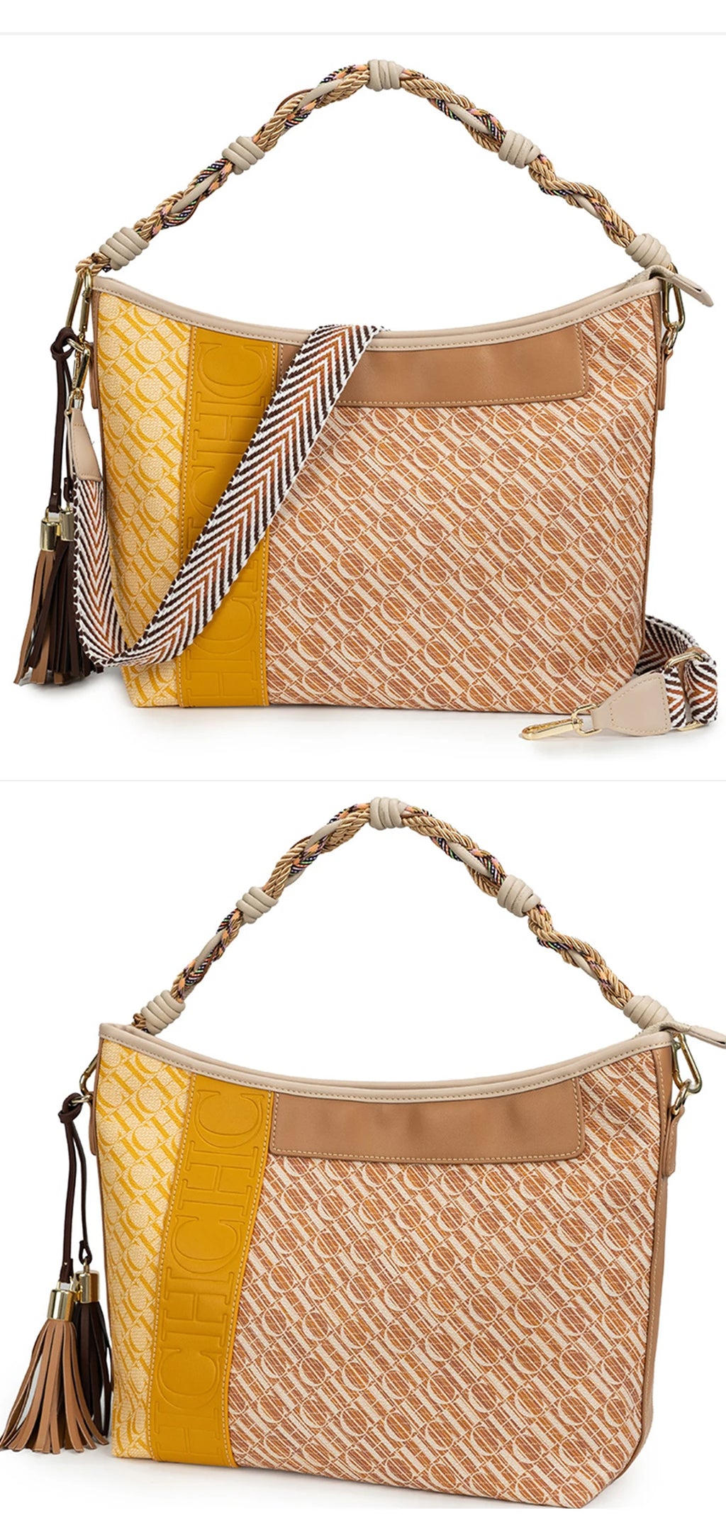 CHCH Women's Tote Bag 2025 New Splicing Design Dual purpose Shoulder Bag Large Capacity Commuter Women's Bag