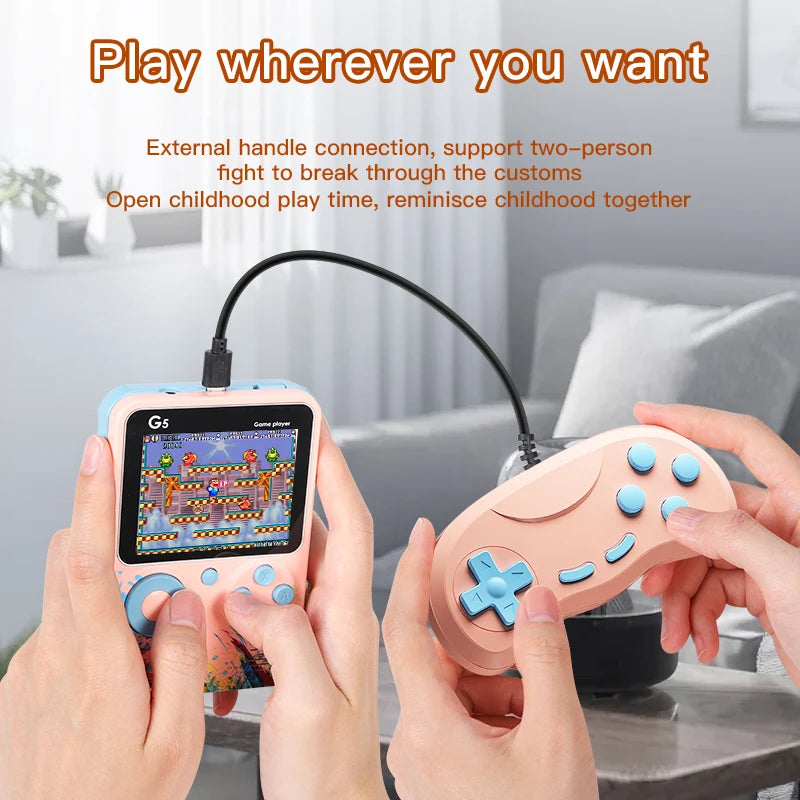 G5 Mini Retro Handheld Game Console – 500 Games, 3-Inch Color LCD, 8-Bit