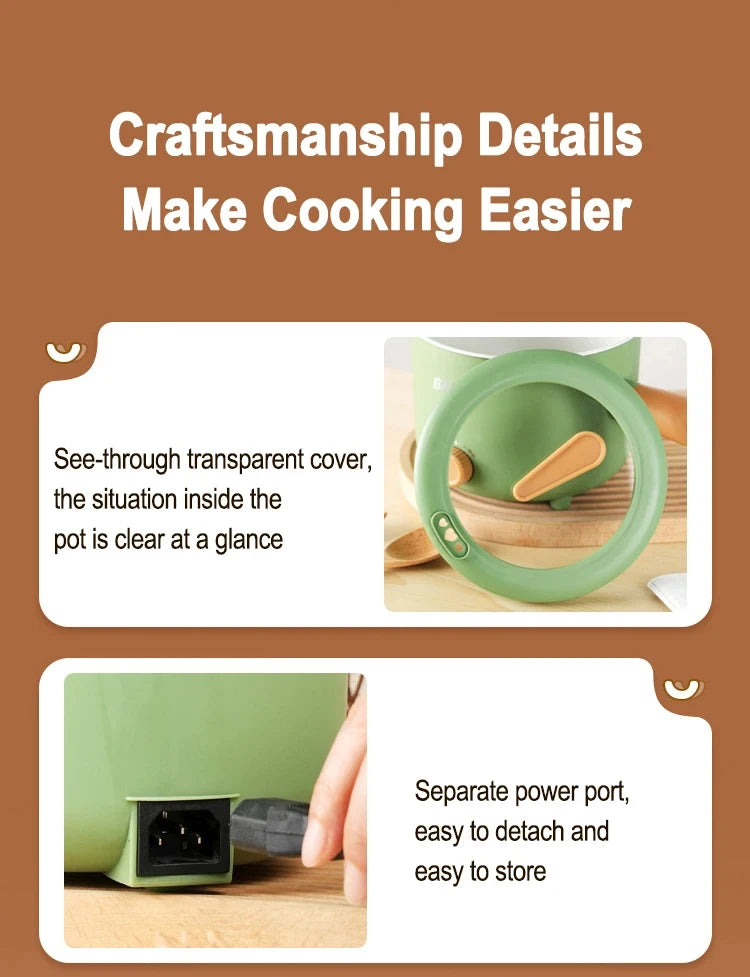 Multi Cooker Electric Pot — Non-Stick Hot Pot & Rice Cooker for Home