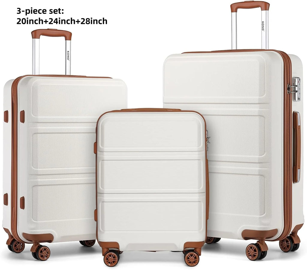 Kono ABS Luggage Set – TSA Lock & Spinner Wheels