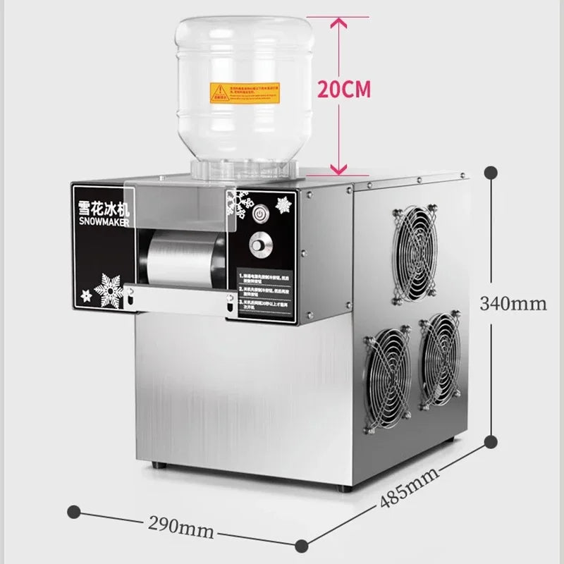 Mini Snow Ice Shaver Machine – 60KG/24h Snowflake Bingsu Maker 110V/220V