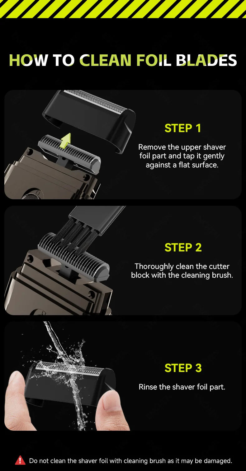 Compact Foil Electric Shaver — Pop-Up Precision Trimmer, Type-C Charging, 7000RPM