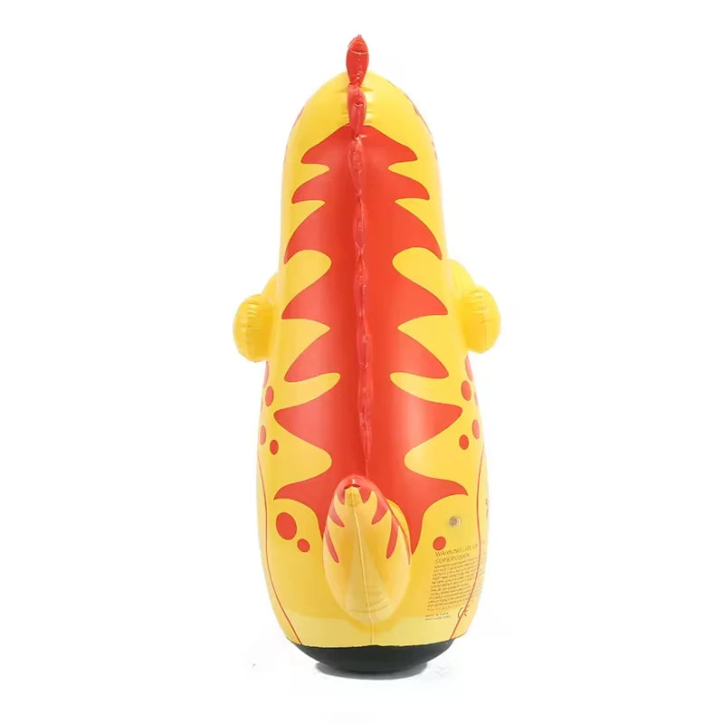 90cm Inflatable Tumbler Boxing Punching Bag for Kids – Dinosaur Standing Bop Bag, CE Certified, Ages 3+