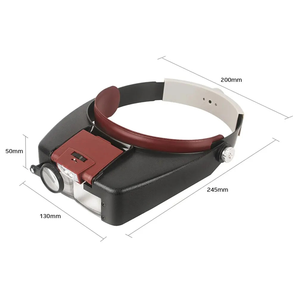 10X LED Magnifying Headband Glasses — Illuminated Loupe for Jewelry, Repair & Close-Up Work