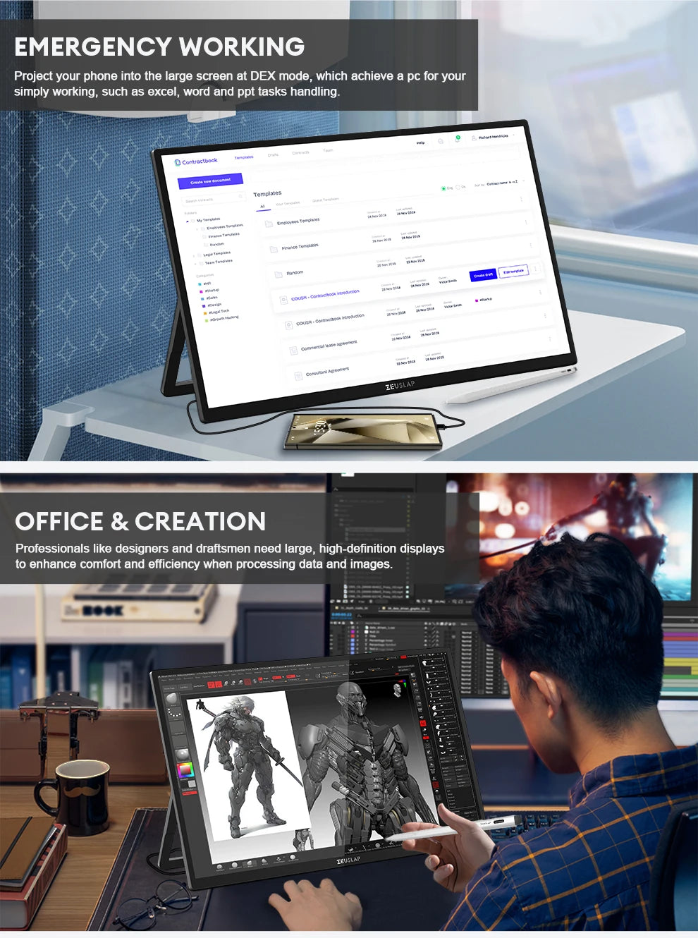 22-Inch QHD Touchscreen Monitor – Stylus & Anti-Glare