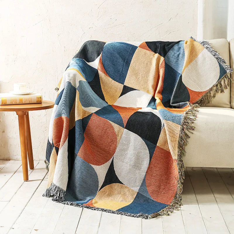 Bohemian Plaid Blanket for Sofa bed Decorative Blankets Outdoor Camping Picnic Blanket Boho Sofa cover throw Blanket With Tassel