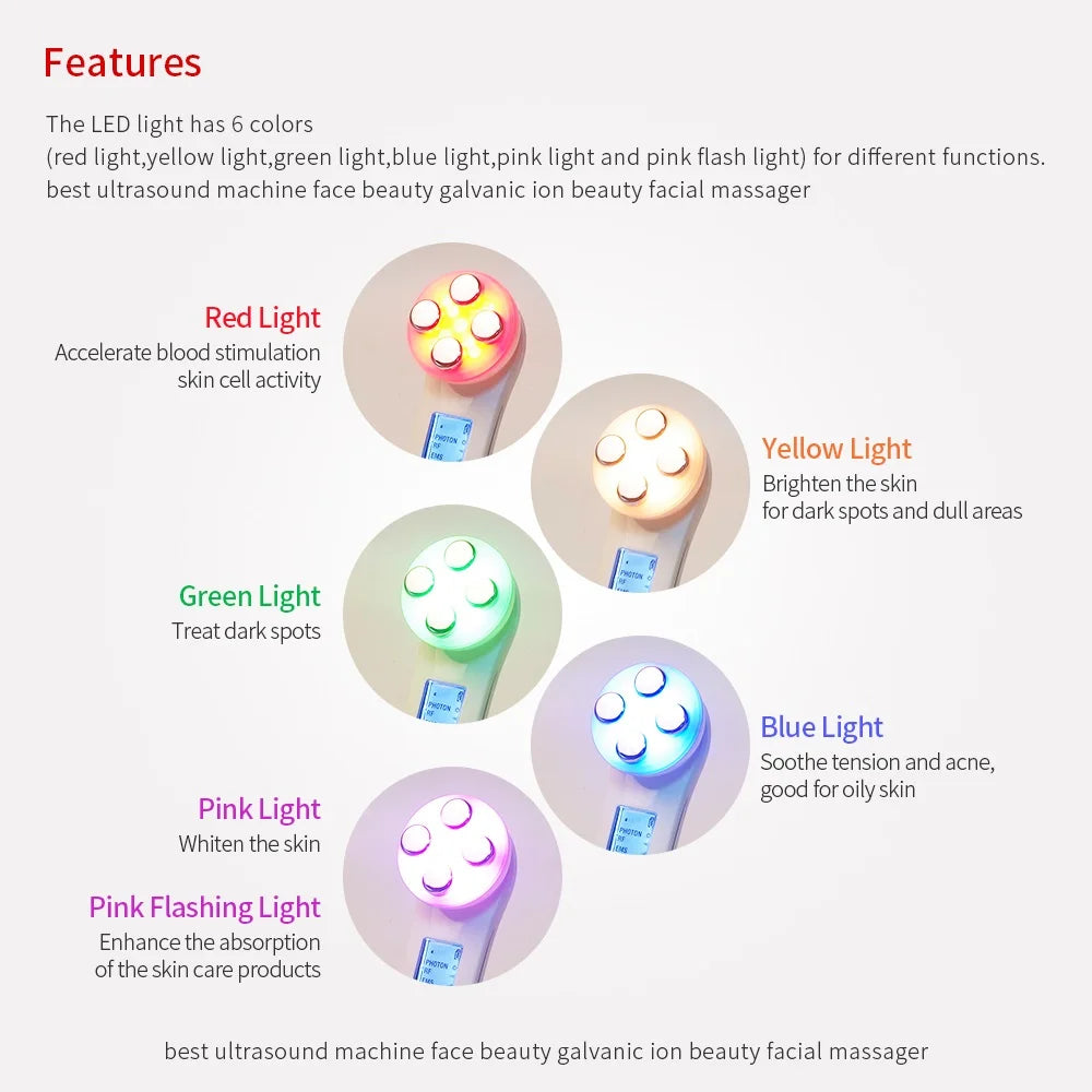 EMS Microcurrent Face Lifting Massager – LED Photon Rejuvenation Beauty Device
