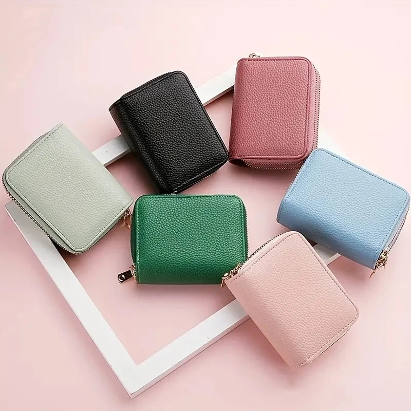 Women's Double Zipper Short Wallet – Fashion Credit Card Holder with Large Capacity Coin Purse