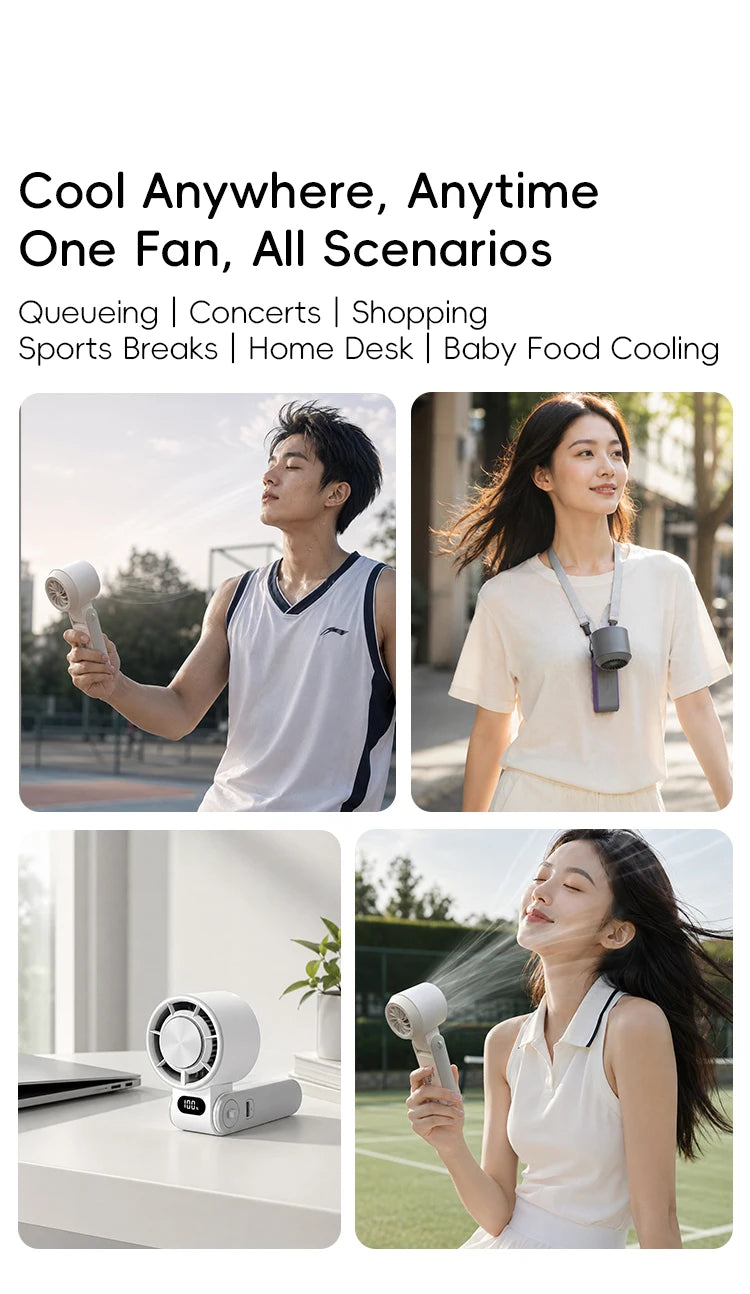 Rechargeable Handheld Fan with Optional Ice Cooling