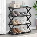 4-Tier X-Type Dustproof Shoe Storage Rack — Foldable Steel Organizer for Entryways, Bedrooms & Dorms