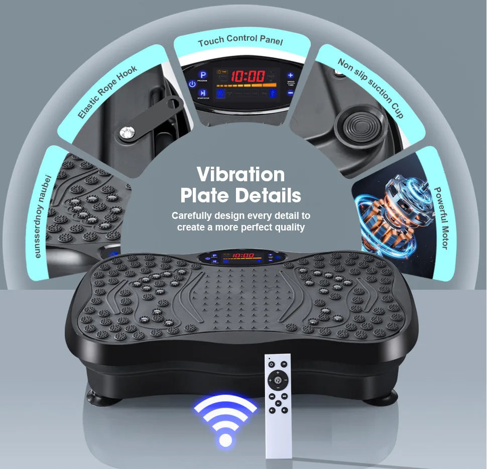 Vibration Plate Fitness Machine with Bluetooth Speaker — Fat Burning Full Body Workout Platform