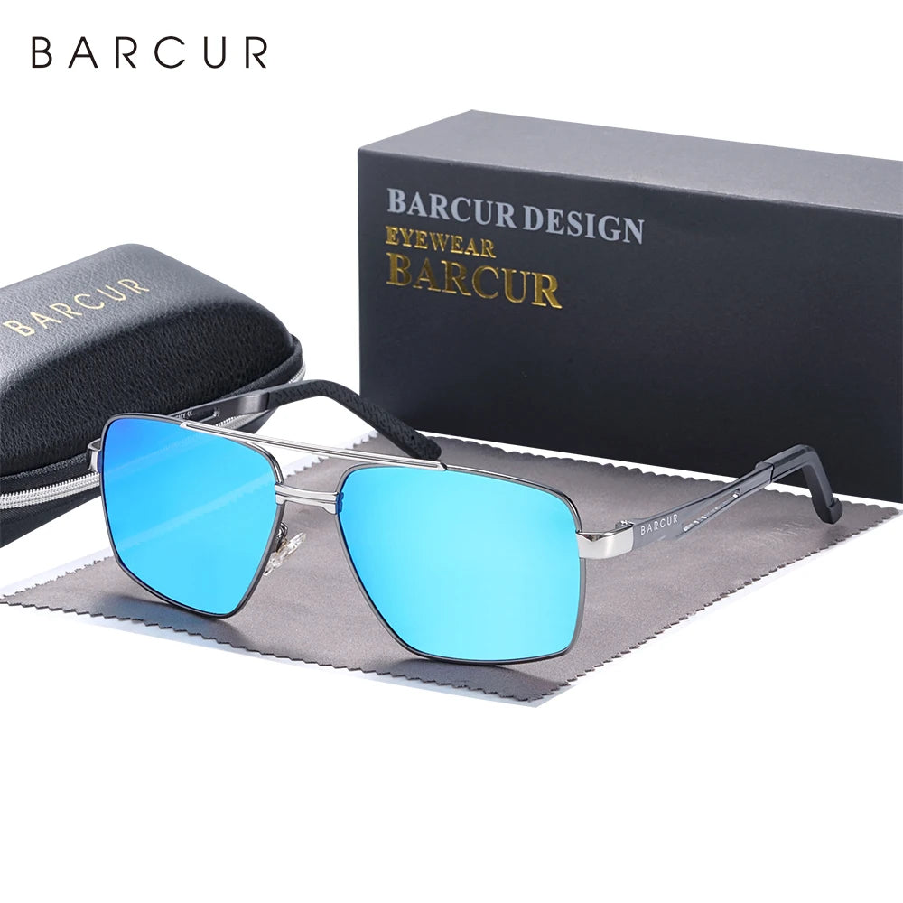 BARCUR Pilot Style Metal Frame Sunglasses | HD Polarized Mirror UV400 for Men & Women