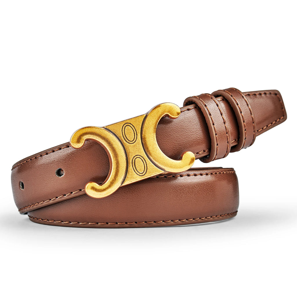 Double C Designer Fashion Belt — Versatile Waist Belt for Dresses & Jeans