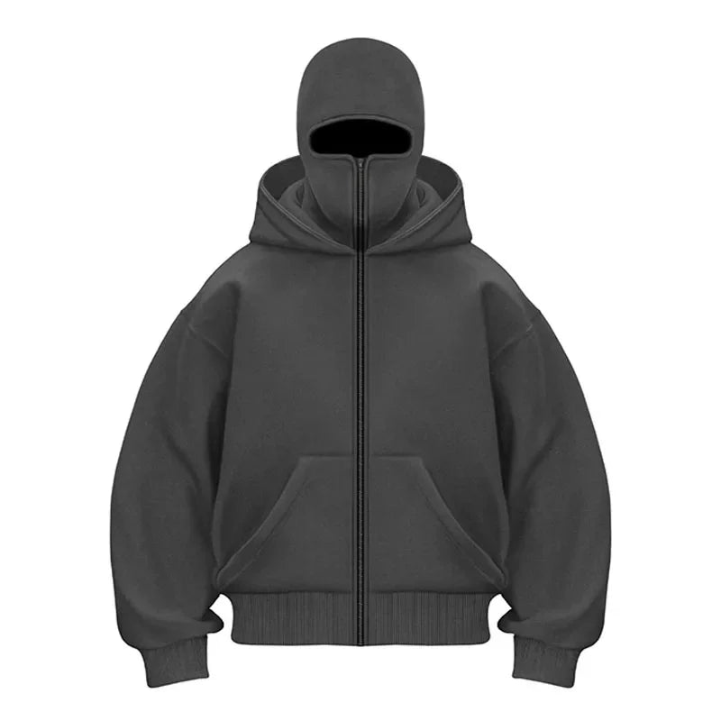 Women's Y2K Goth Double Hoodie Sweatshirt — Harajuku Fleece Pullover