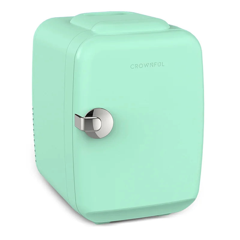 Crownful 4L Mini Multifunction Refrigerator — 120V Electric Portable Beauty Cooler & Warmer for Home, Car, Camping & Travel