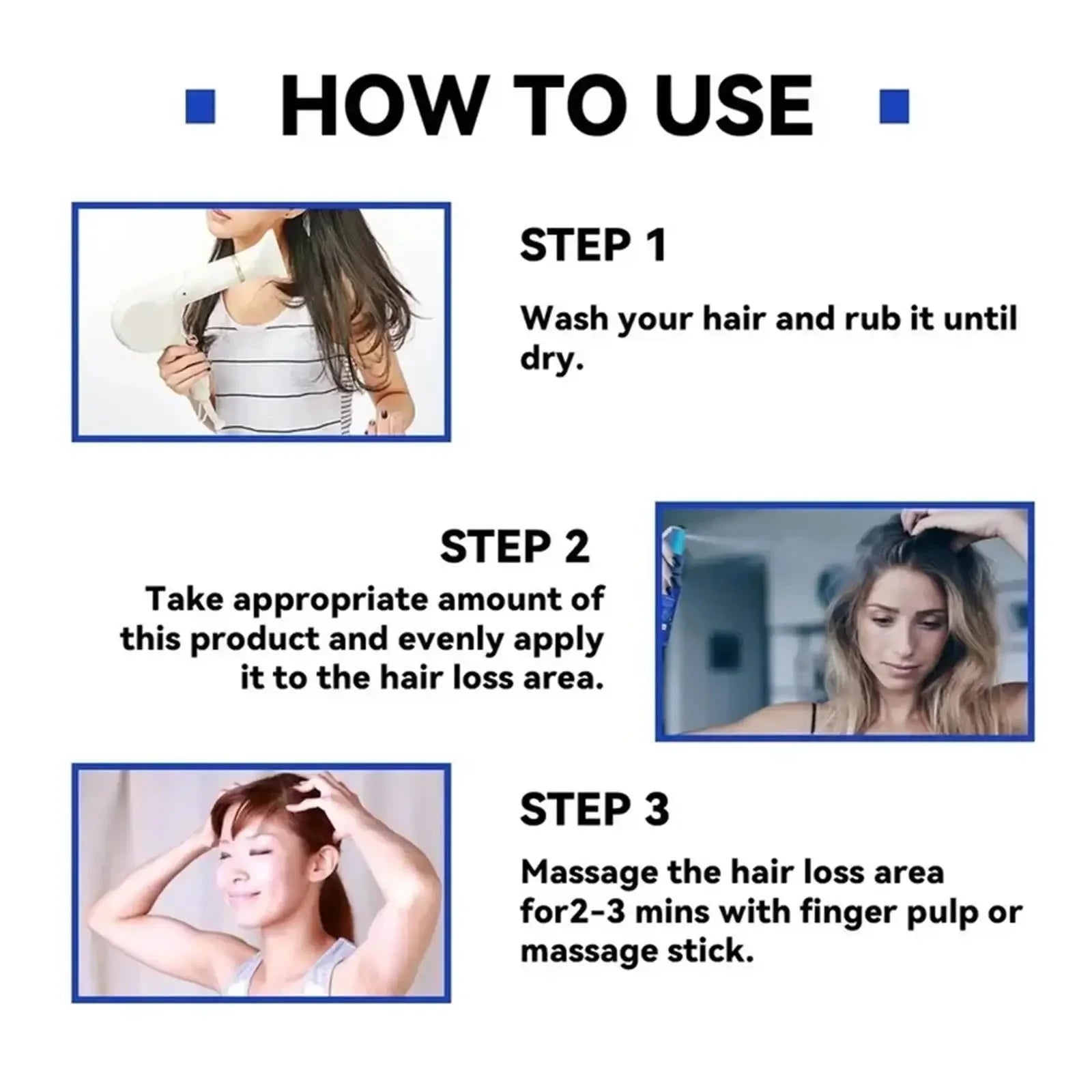 Black Rice Fast Hair Growth Serum Spray for Men Women Anti-loss Hair Regrowth Essential Oil Scalp Treatment Hair Care Products
