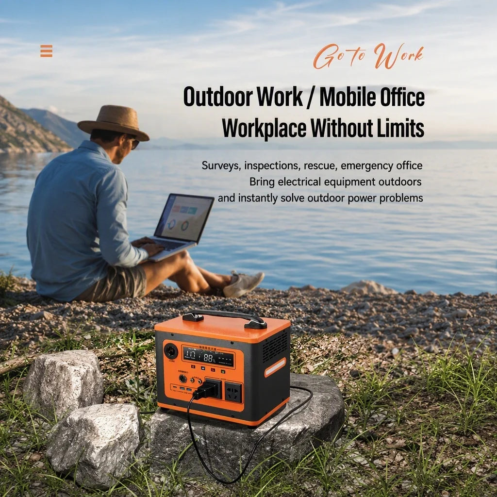 LiFePO4 Portable Power Station with AC & USB-C