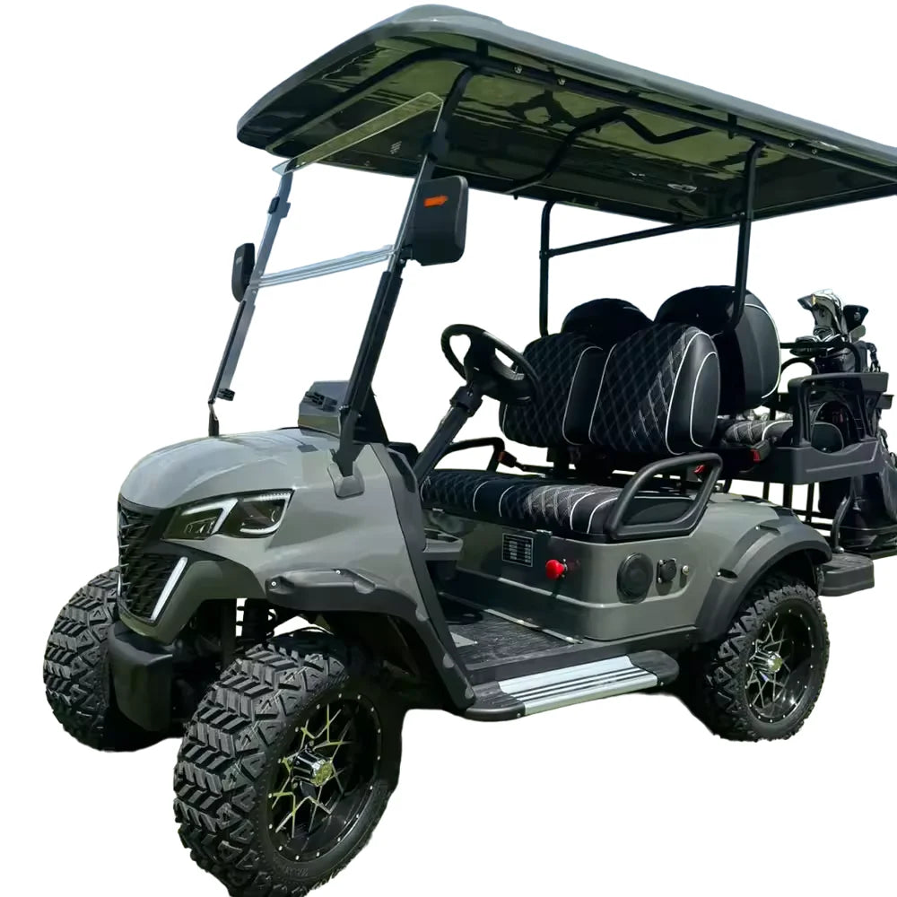 Grey Electric Golf Cart — 4 Seater 48V/60V/72V 5KW Street Legal Hunting Cart