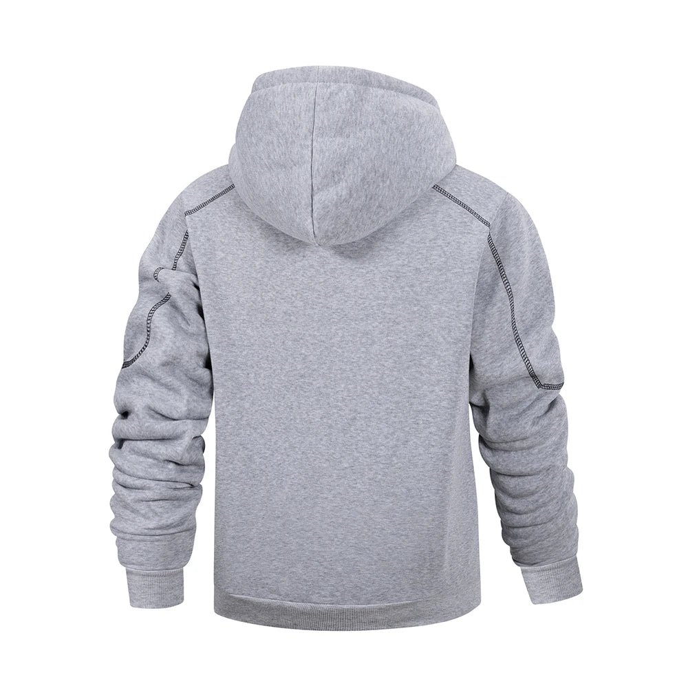 Men's Solid Color Zip Hoodie Jacket — Classic Everyday Zip-Up