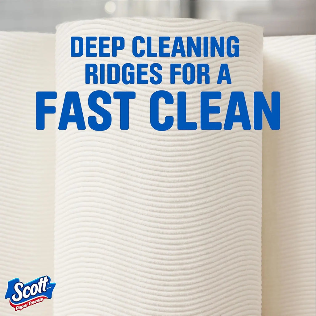 Clean More. Waste Less. — Premium Paper Towels | 6 Double Rolls, 108 Sheets Each, Deep-Cleaning Ridges, Lint-Free, Choose-A-Sheet