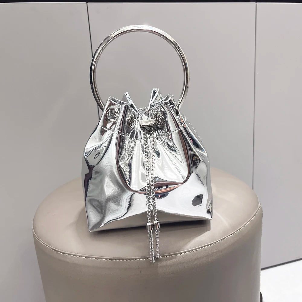 Luxury Evening Clutch Bucket Bag – Designer Shoulder Purse for Banquet & Party