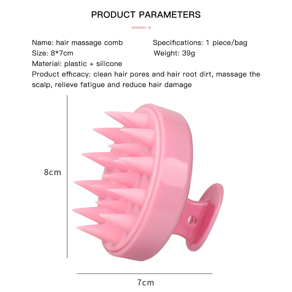 Silicone Scalp Massage Comb — Hair Growth Shampoo Brush