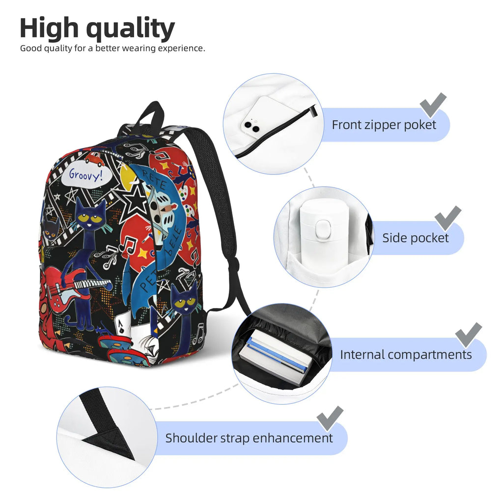 Pete the Cat Backpack – Zippered Everyday School Bag